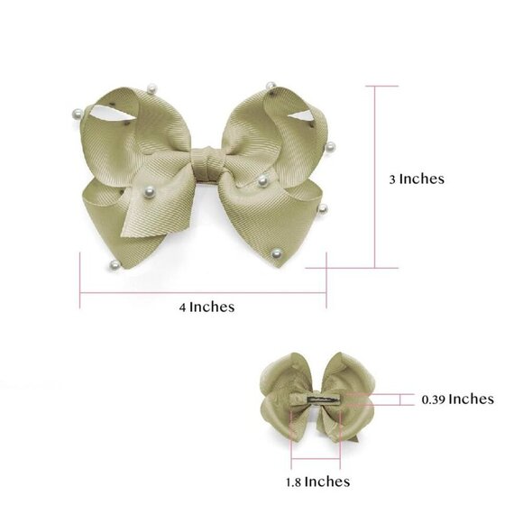 Girls Pearl Hair Bow Non-Slip Handmade Elegant Style Classic Hair Accessory main image 4